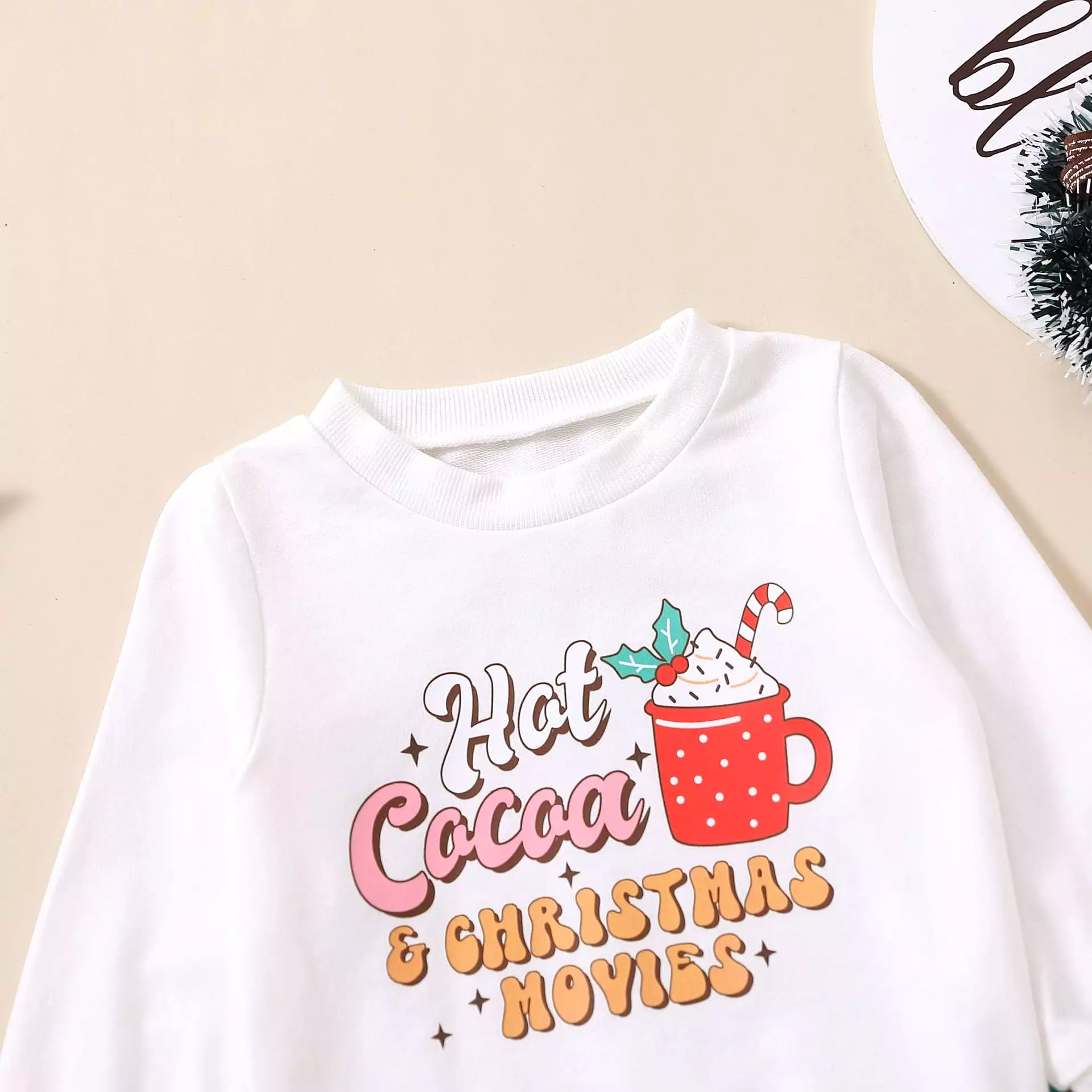 2 Pieces Set Baby Kid Girls Christmas Letters Cartoon Print Tops And Pants Wholesale 23101520