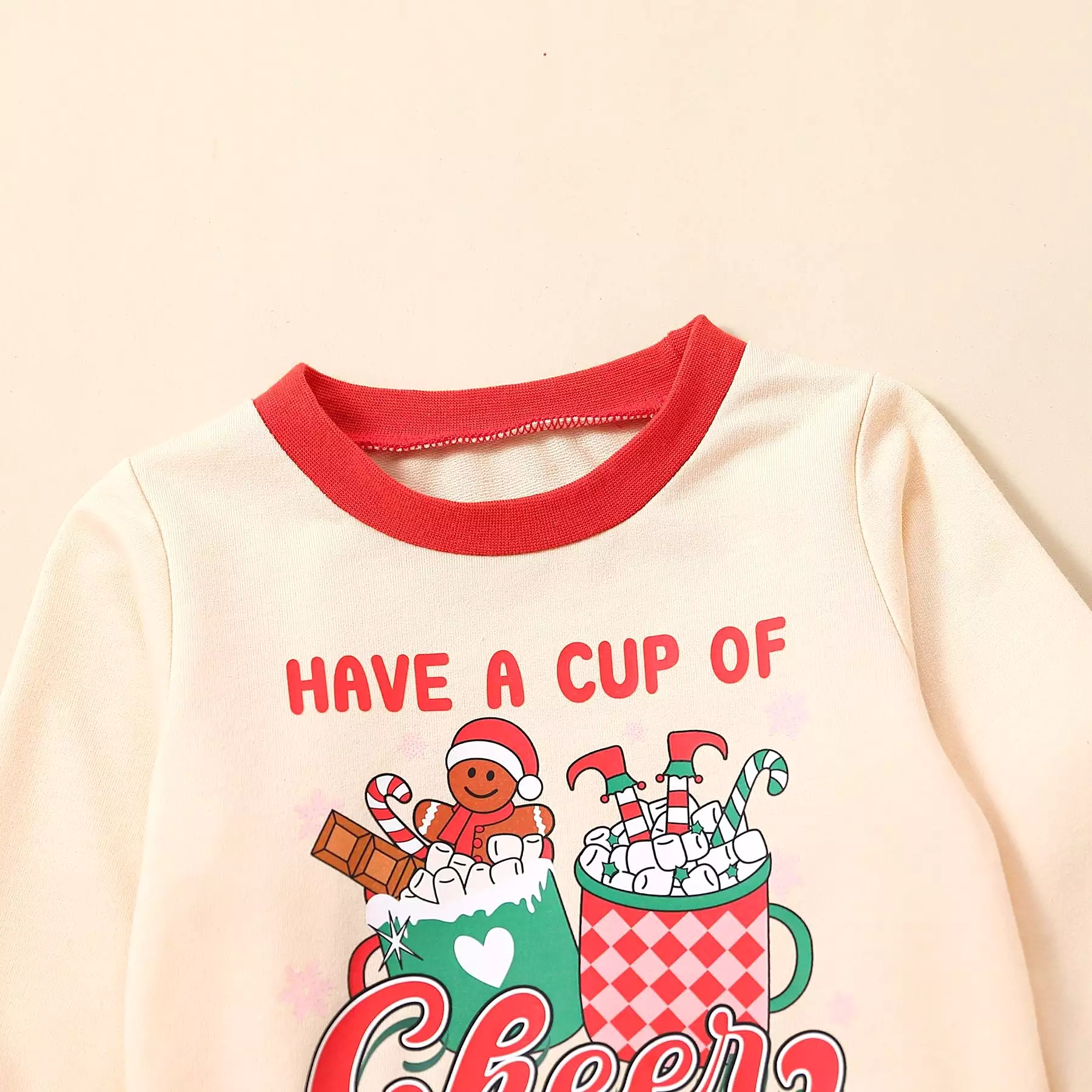 2 Pieces Set Baby Kid Girls Christmas Letters Cartoon Print Tops And Pants Wholesale 23101520