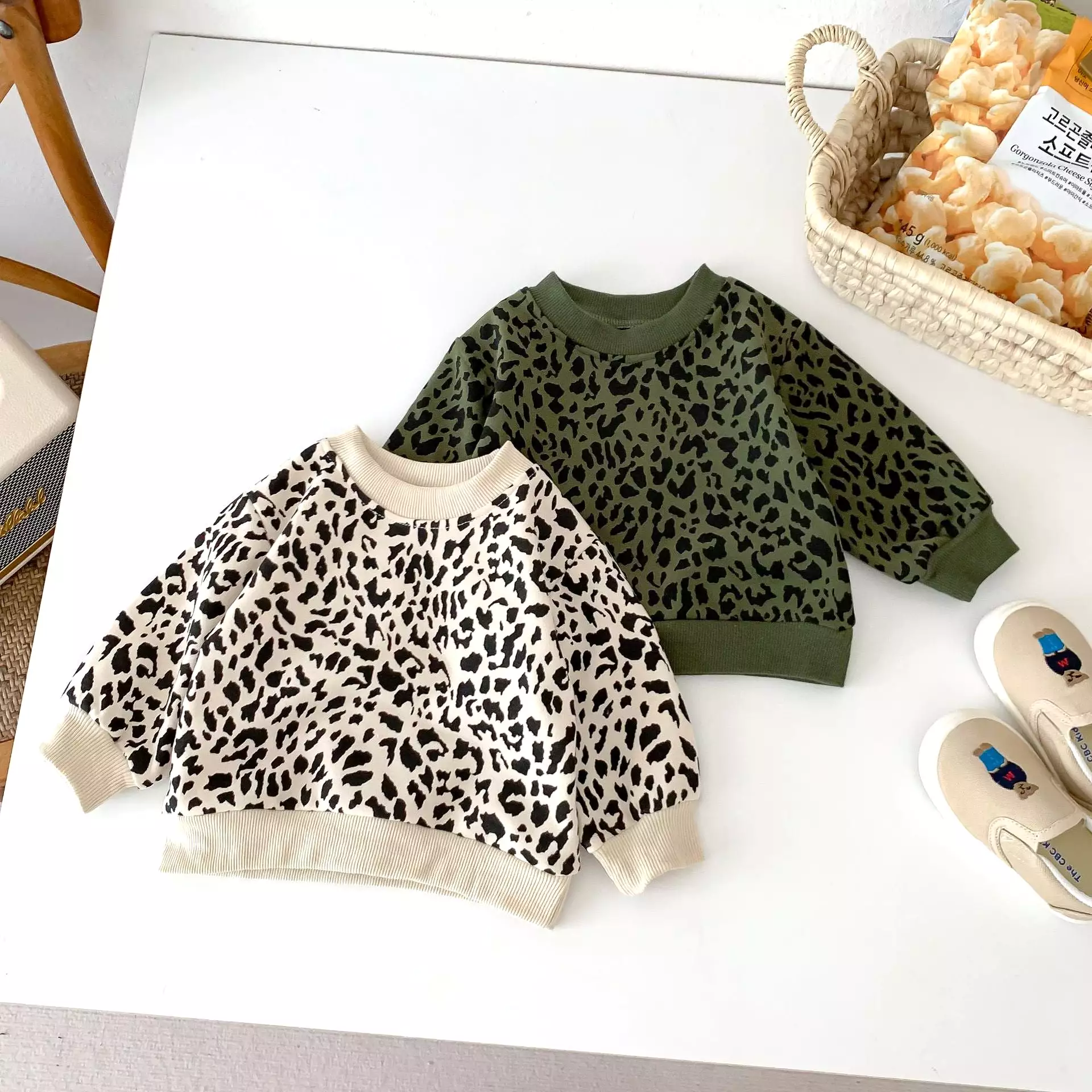 2 Pieces Set Baby Kid Girls Leopard Print Tops And Pants Wholesale 23101910