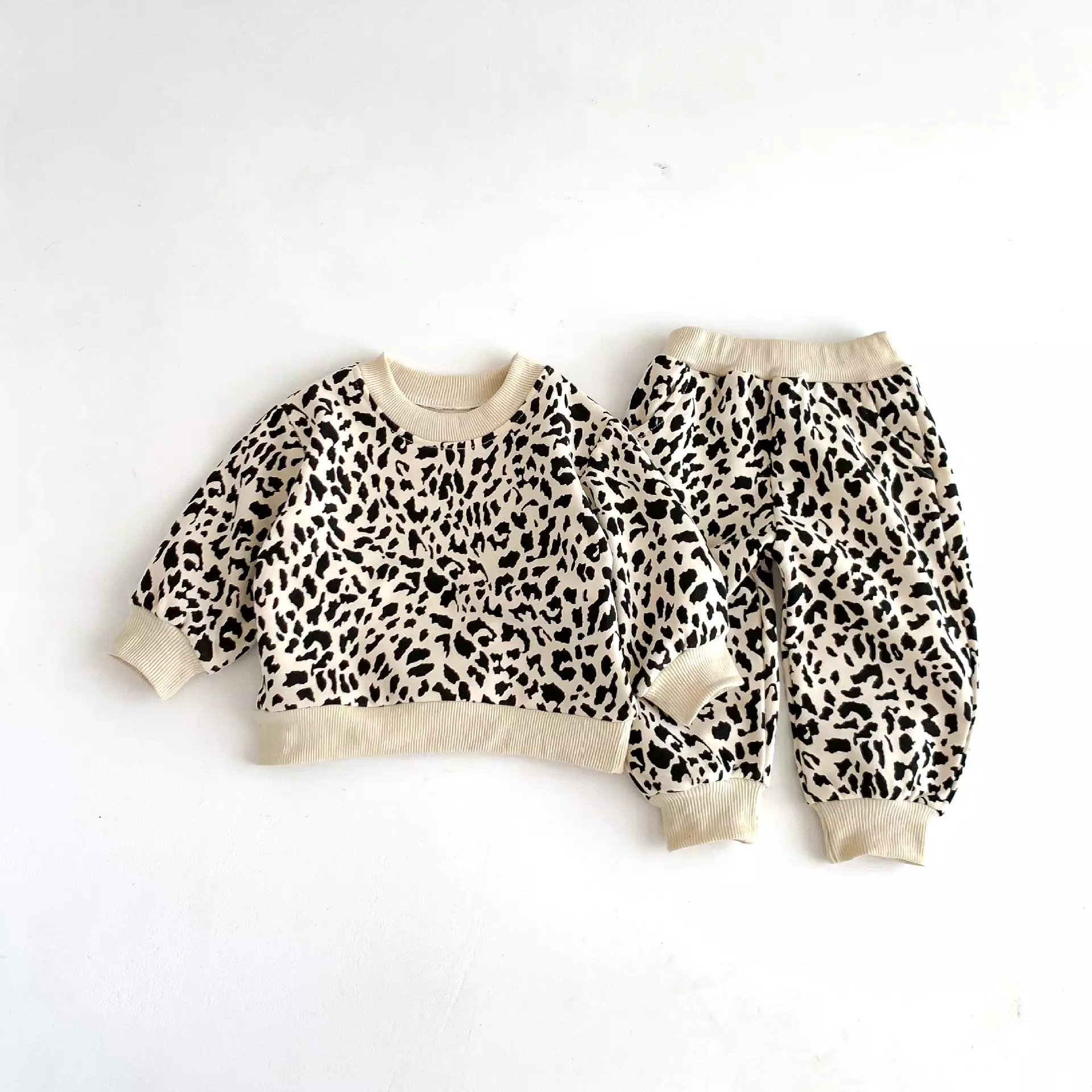 2 Pieces Set Baby Kid Girls Leopard Print Tops And Pants Wholesale 23101910