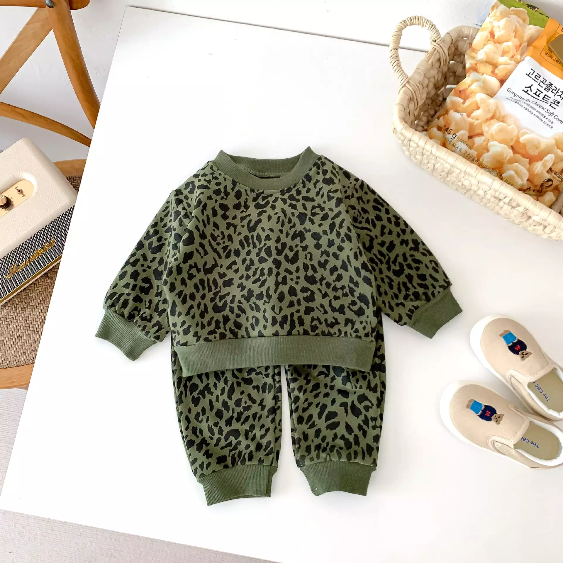 2 Pieces Set Baby Kid Girls Leopard Print Tops And Pants Wholesale 23101910