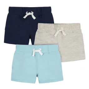 3-Pack Baby & Toddler Boys Royal Blues Pull-On Knit Shorts