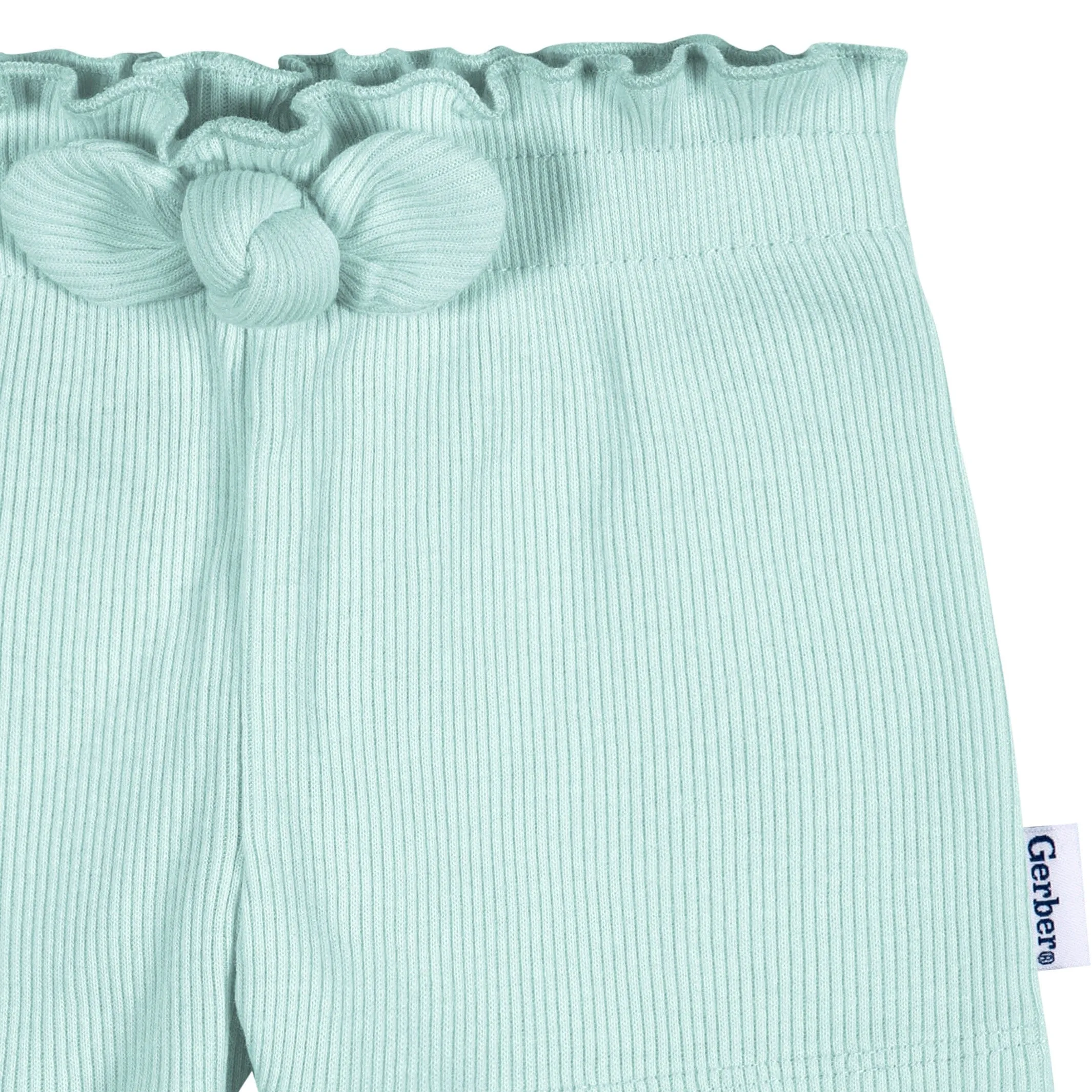 3-Pack Baby & Toddler Girls Aqua, Oatmeal, & Navy Pull-On Knit Shorts