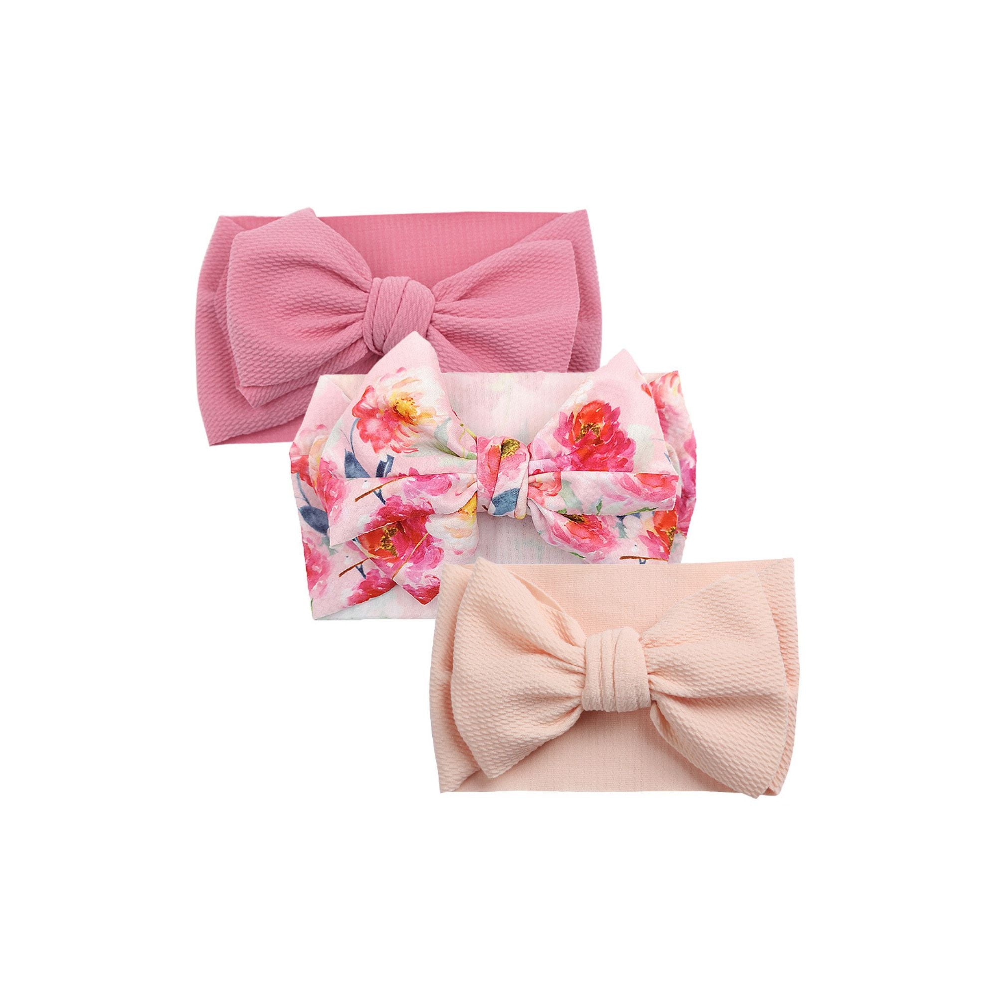 3-Piece Adjustable Baby Headband Bow Set #1