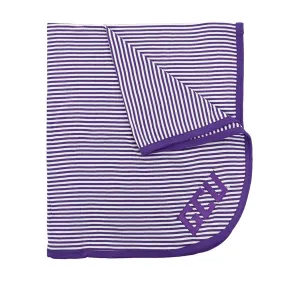 33 x 38 Creative Knitwear Purple Striped GCU Baby Blanket