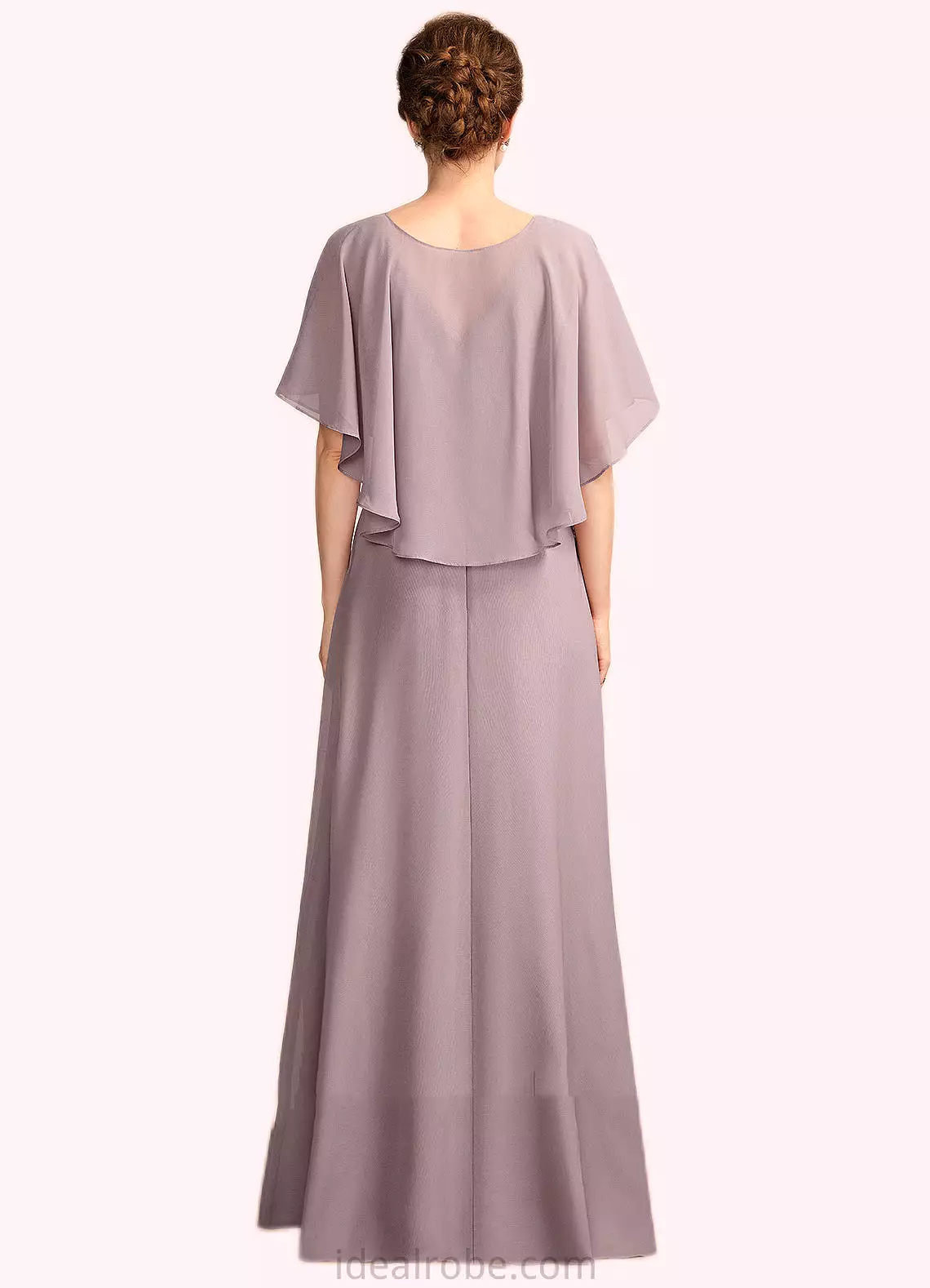 Addison A-Line V-neck Floor-Length Chiffon Mother of the Bride Dress With Ruffle STK126P0015026