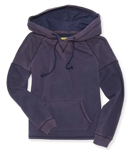 Aeropostale Womens Ribbed Raglan Hoodie Sweatshirt