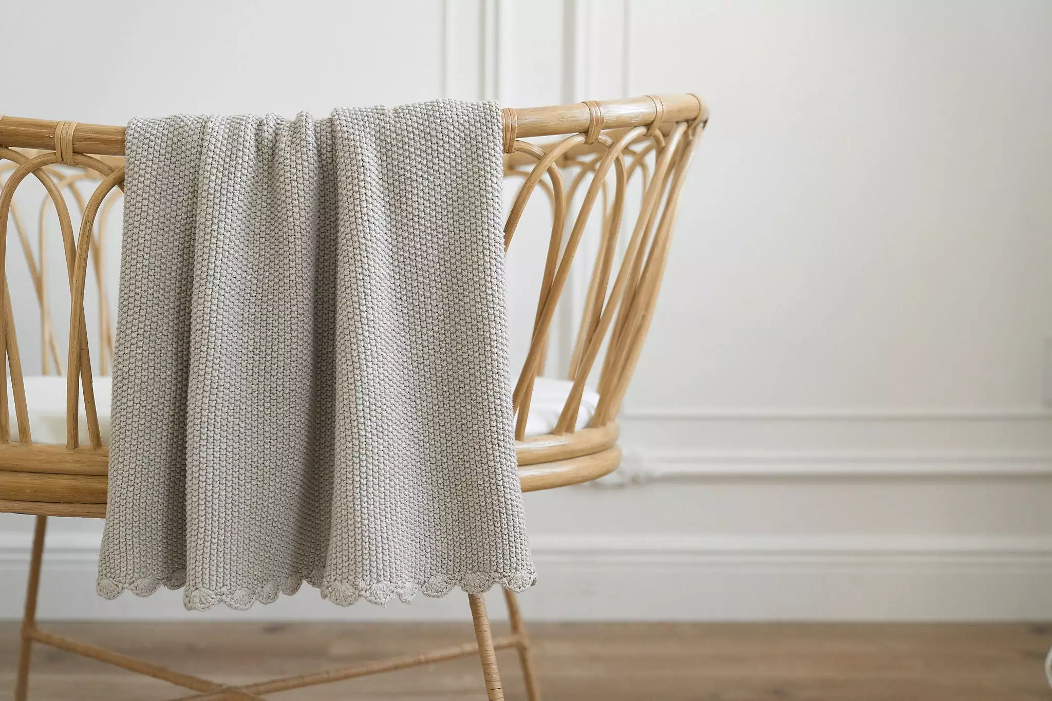 Alimrose Organic Mini Moss Stitch Baby Blanket - Latte