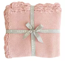 Alimrose Organic Mini Moss Stitch Baby Blanket - Pink