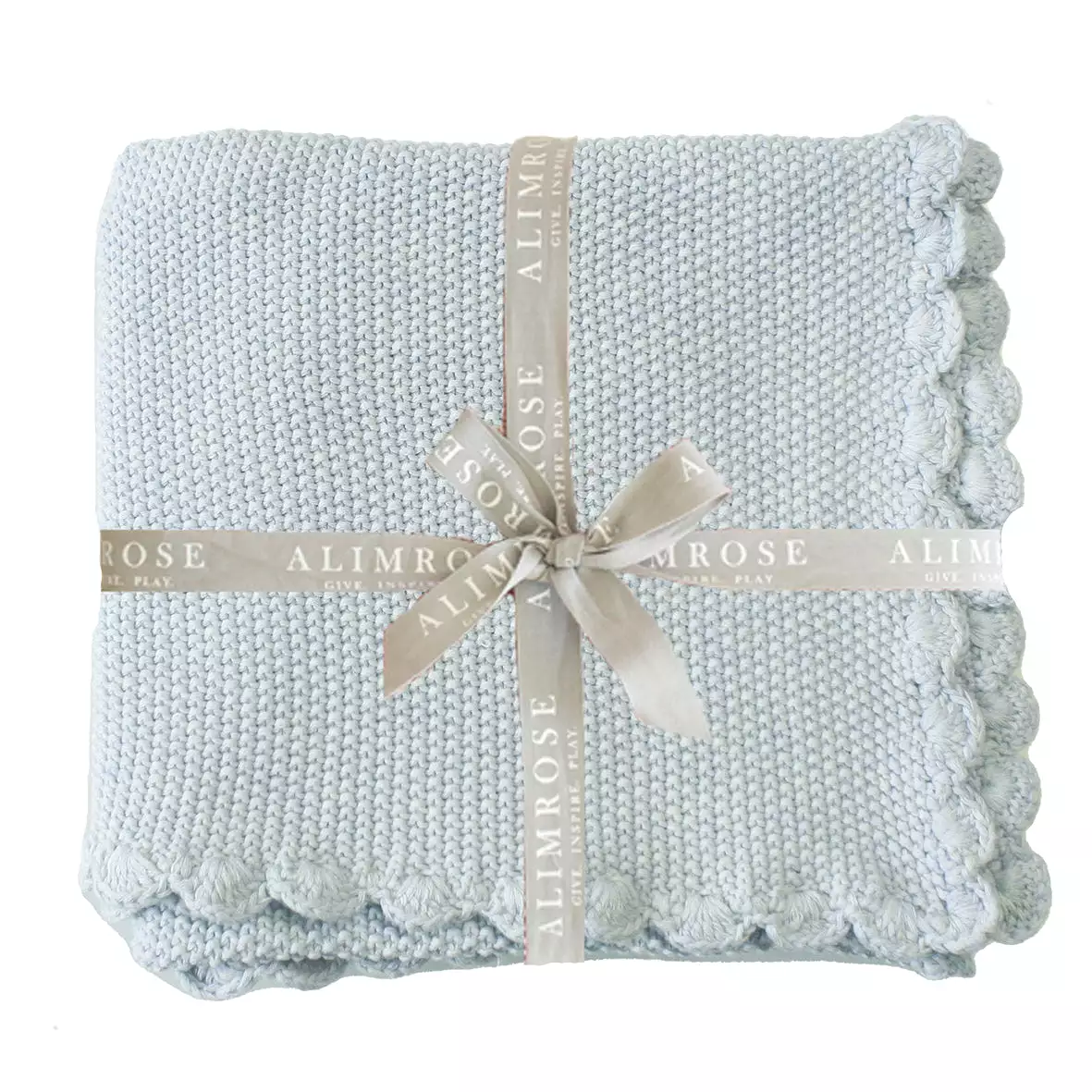 Alimrose Organic Mini Moss Stitch Baby Blanket - Powder Blue