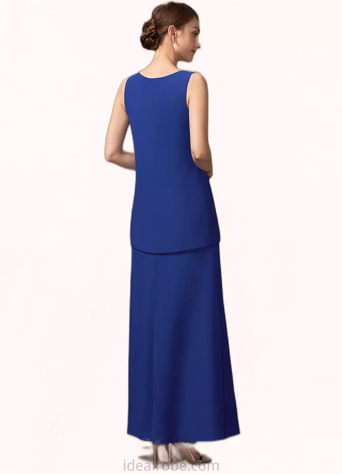 Alisson A-line V-Neck Ankle-Length Chiffon Mother of the Bride Dress STK126P0014729