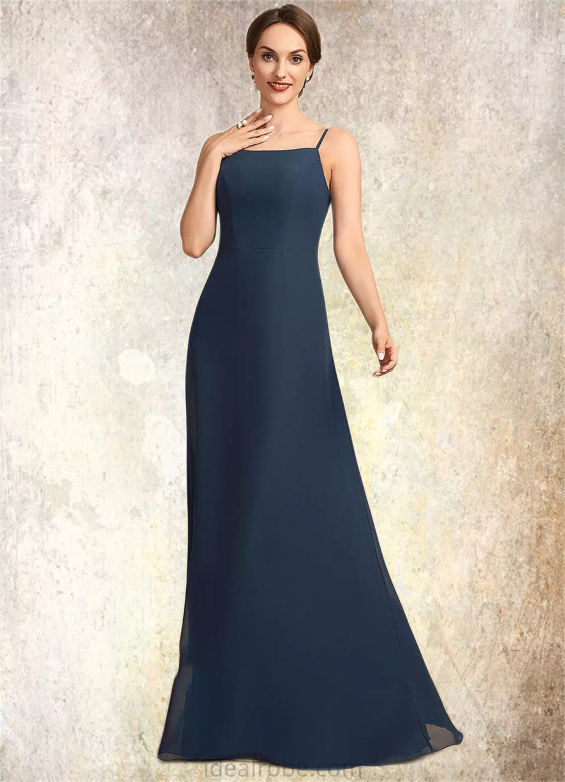 Anastasia A-Line Square Neckline Floor-Length Chiffon Mother of the Bride Dress STK126P0014818