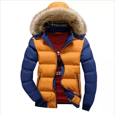 AshoreShop Mens Fleece Warm Hooded w/Fur Parka Jacket