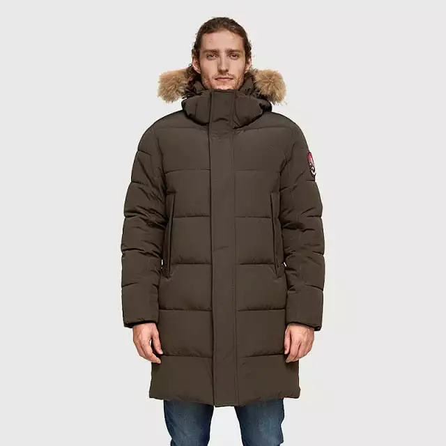 AshoreShop Mens Windproof Warm Winter Parka Coat Detachable Hood