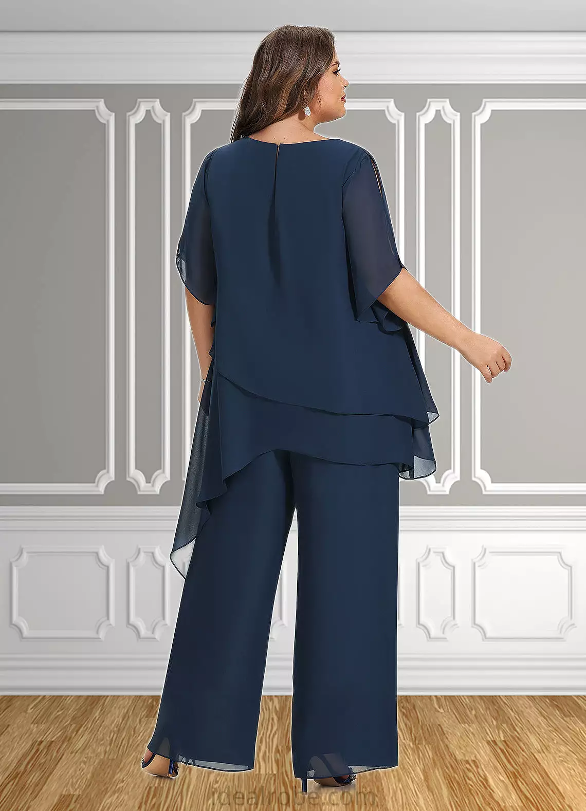 Athena Jumpsuit/Pantsuit Scoop Neck Ankle-Length Chiffon Mother of the Bride Dress STK126P0014607