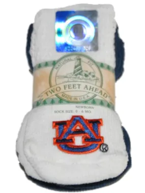 Auburn Tigers Two Feet Ahead Infant Baby Newborn 3 Pair Navy White Socks Pack