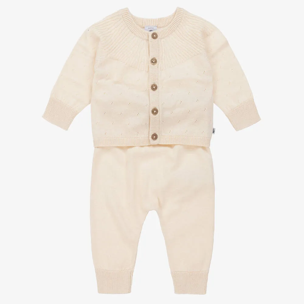 Baby Beige Wool Knit Trouser Set