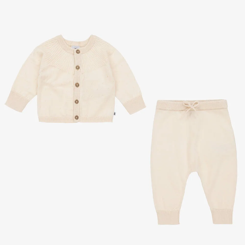 Baby Beige Wool Knit Trouser Set