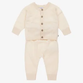 Baby Beige Wool Knit Trouser Set