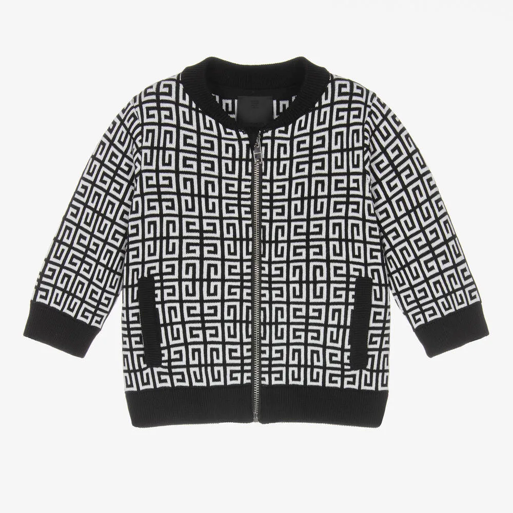 Baby Boys 4G Jacquard Knit Zip-Up Top