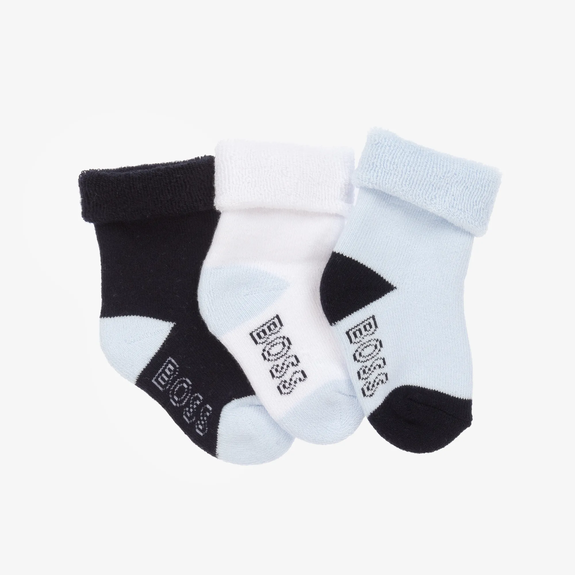 Baby Boys Blue Cotton Socks (3 Pack)