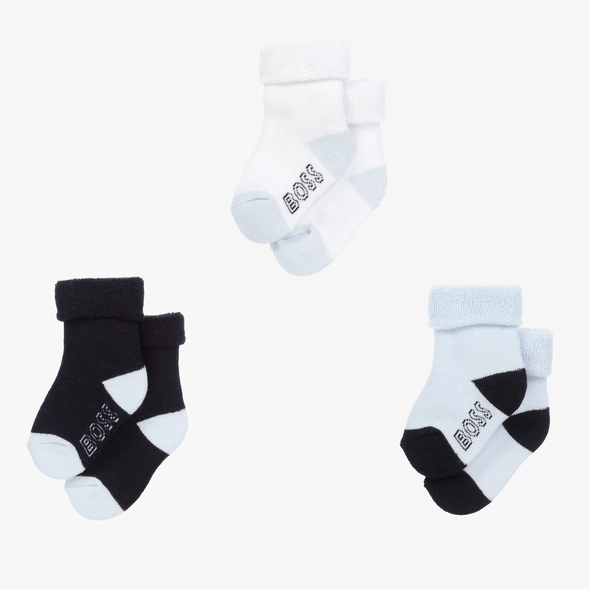 Baby Boys Blue Cotton Socks (3 Pack)