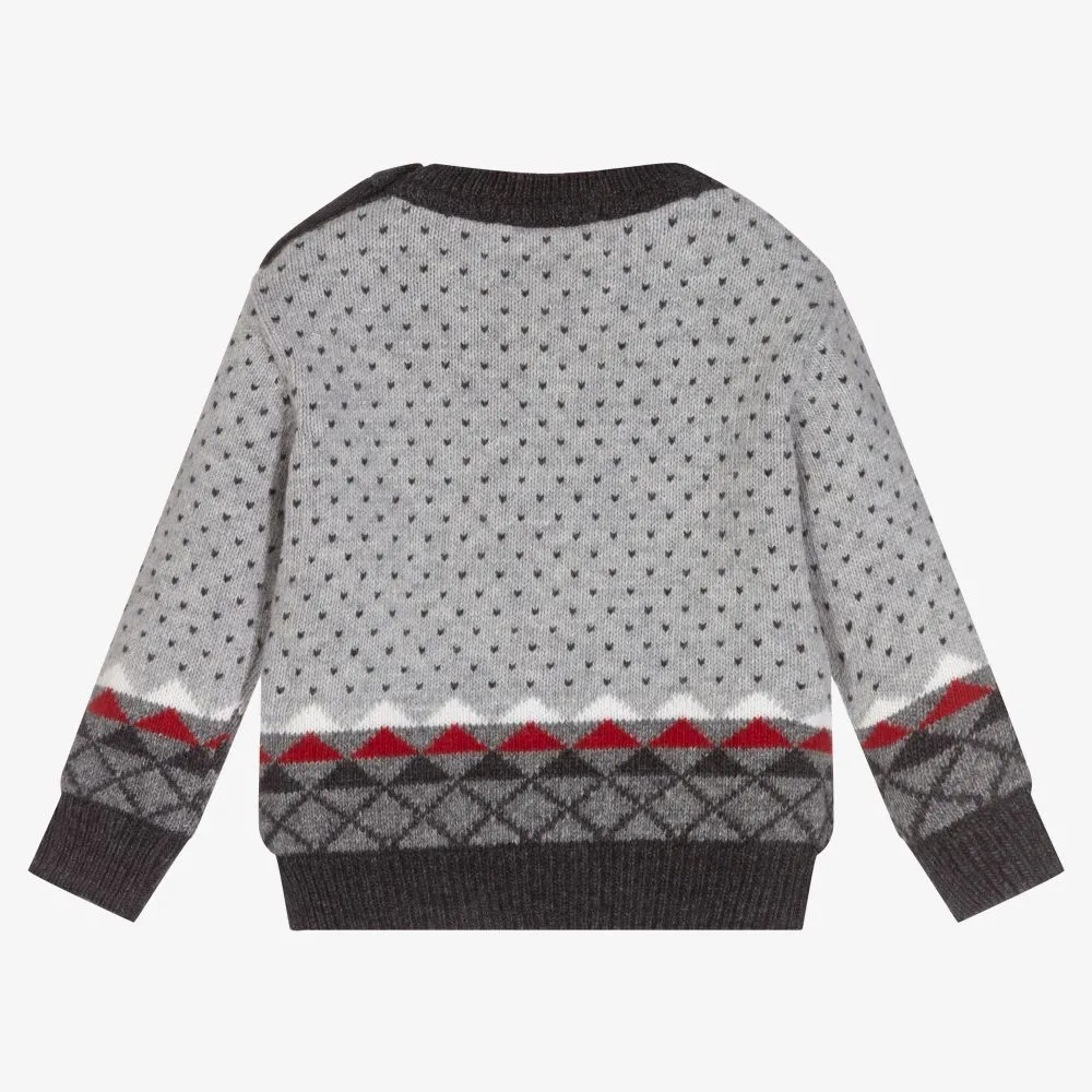 Baby Boys Grey Knit Jumper