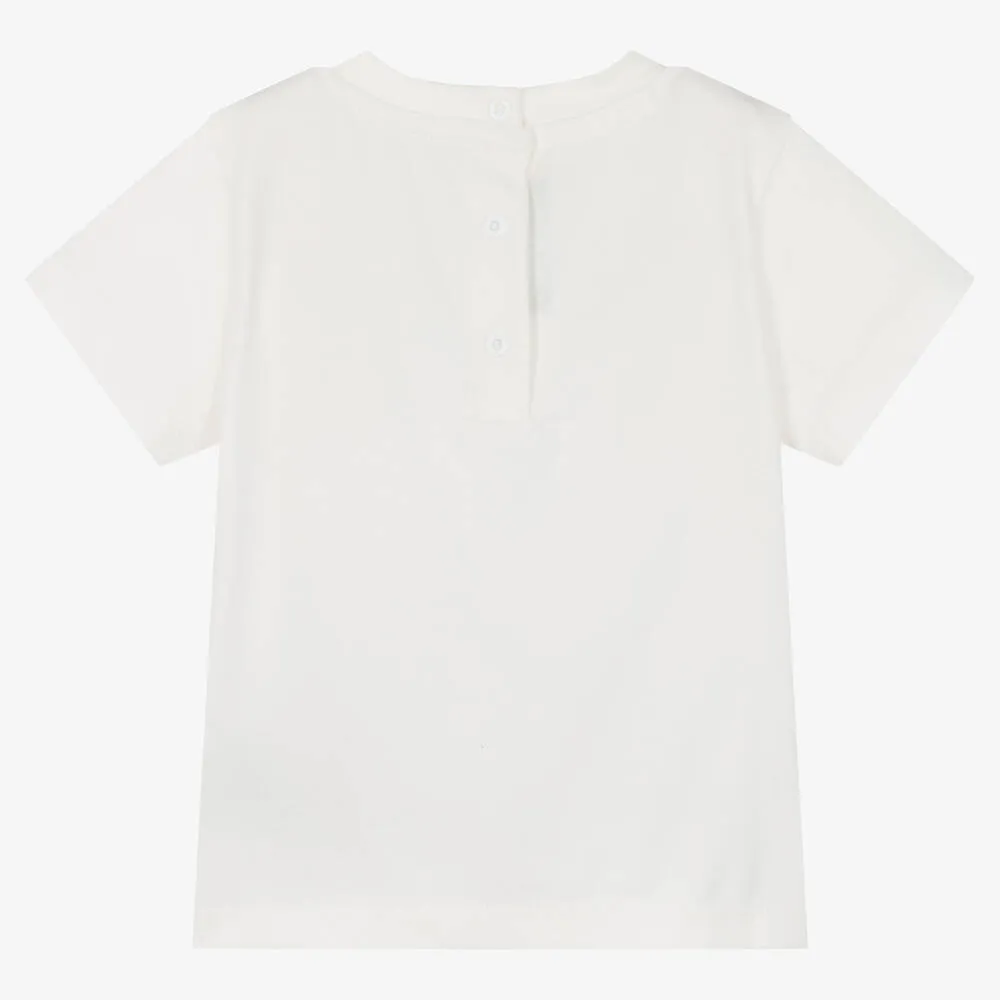 Baby Boys Ivory Cotton T-Shirt