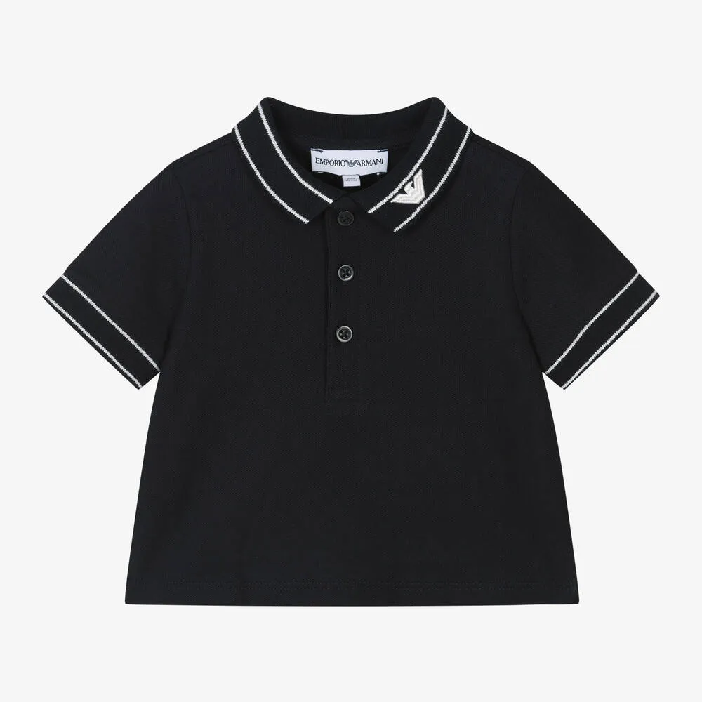 Baby Boys Navy Blue Cotton Polo Shirt