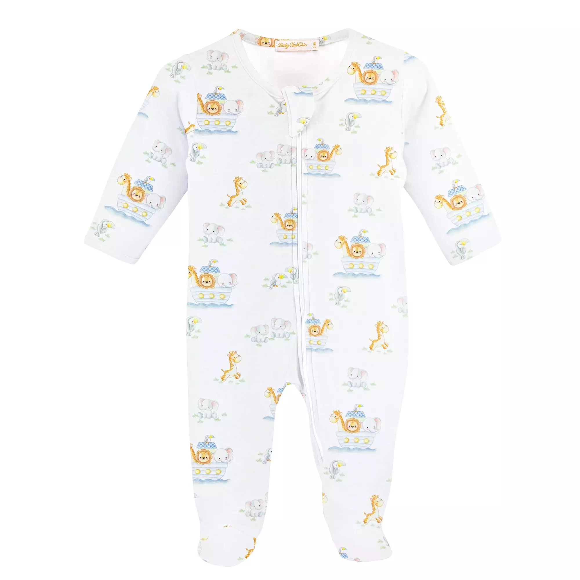 Baby Club Chic - Noah's Ark Zip Footie