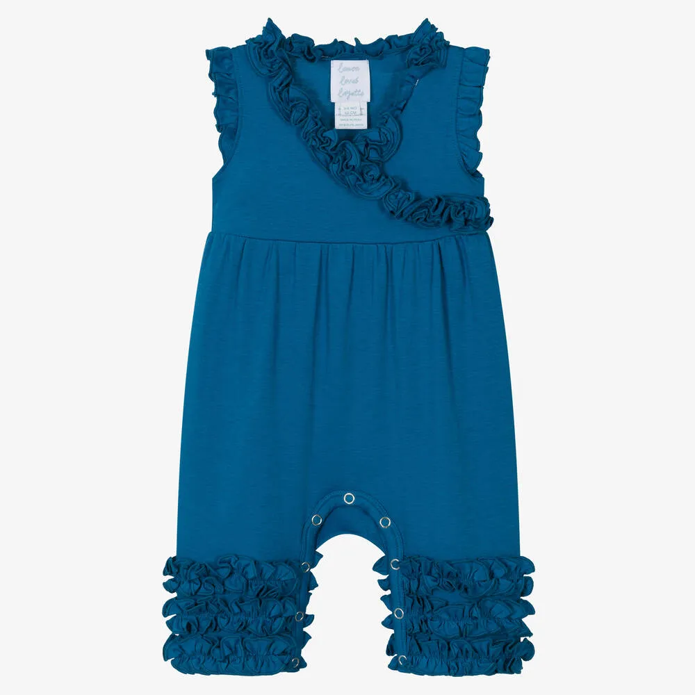 Baby Girls Dark Blue Cotton Romper