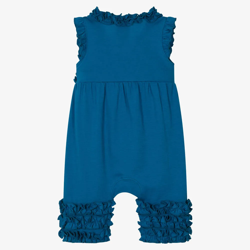 Baby Girls Dark Blue Cotton Romper