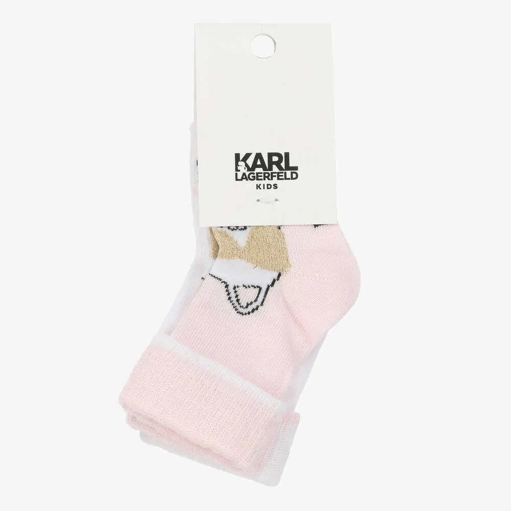 Baby Girls Pink & White Socks (2 Pack)