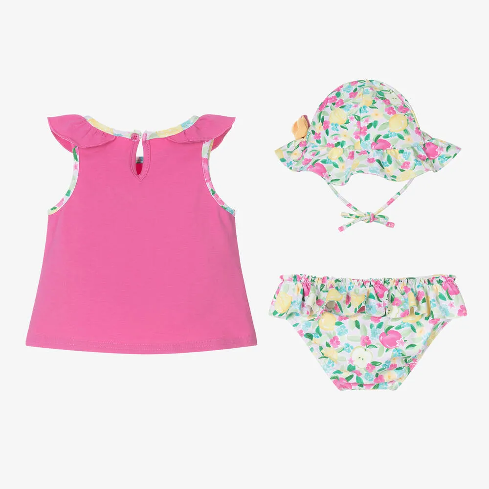 Baby Girls Pink Cotton Beach Set