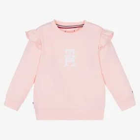 Baby Girls Pink Cotton Frill Sweatshirt