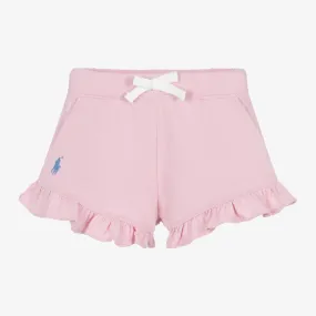 Baby Girls Pink Cotton Ruffle Shorts