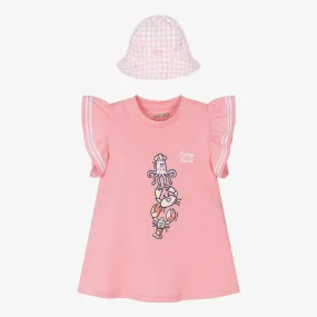 Baby Girls Pink Cotton Sea Life Dress Set