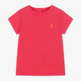 Baby Girls Pink Cotton T-Shirt