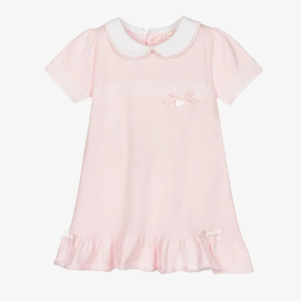 Baby Girls Pink Knit Dress Set