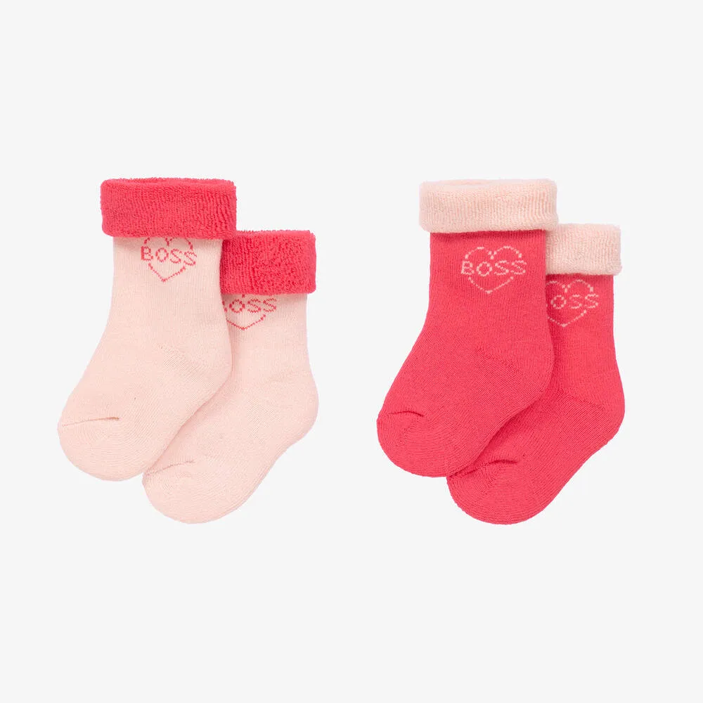 Baby Girls Pink Socks (2 Pack)