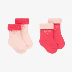 Baby Girls Pink Socks (2 Pack)