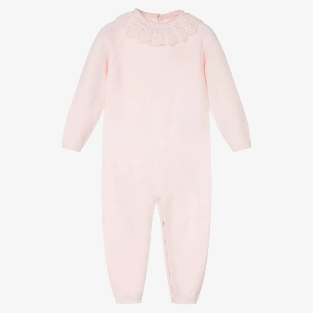 Baby Girls Pink Wool Knit Romper