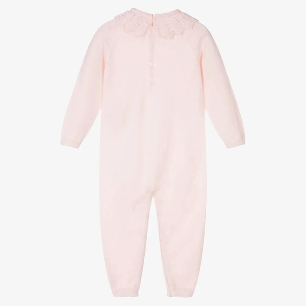 Baby Girls Pink Wool Knit Romper