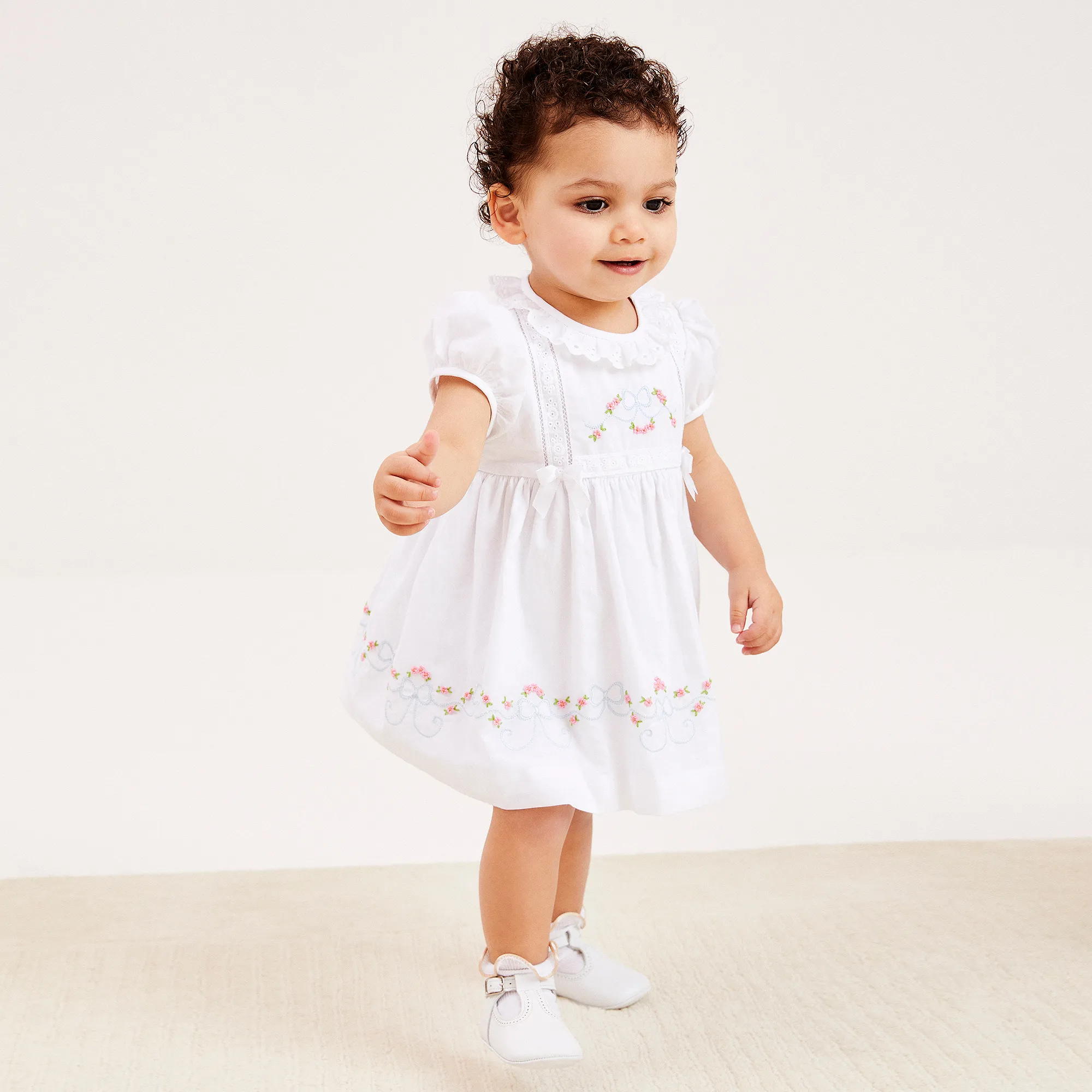 Baby Girls White & Ivory Ruffle Socks