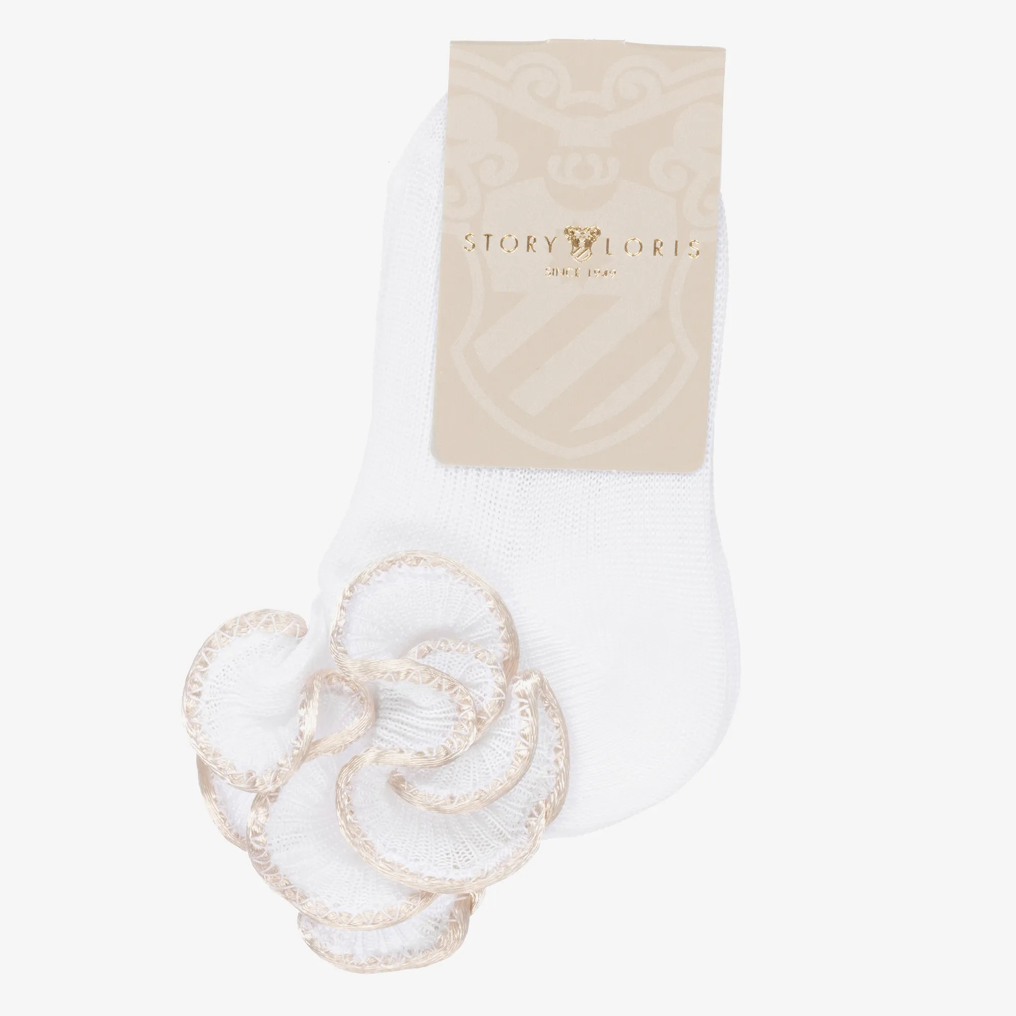 Baby Girls White & Ivory Ruffle Socks