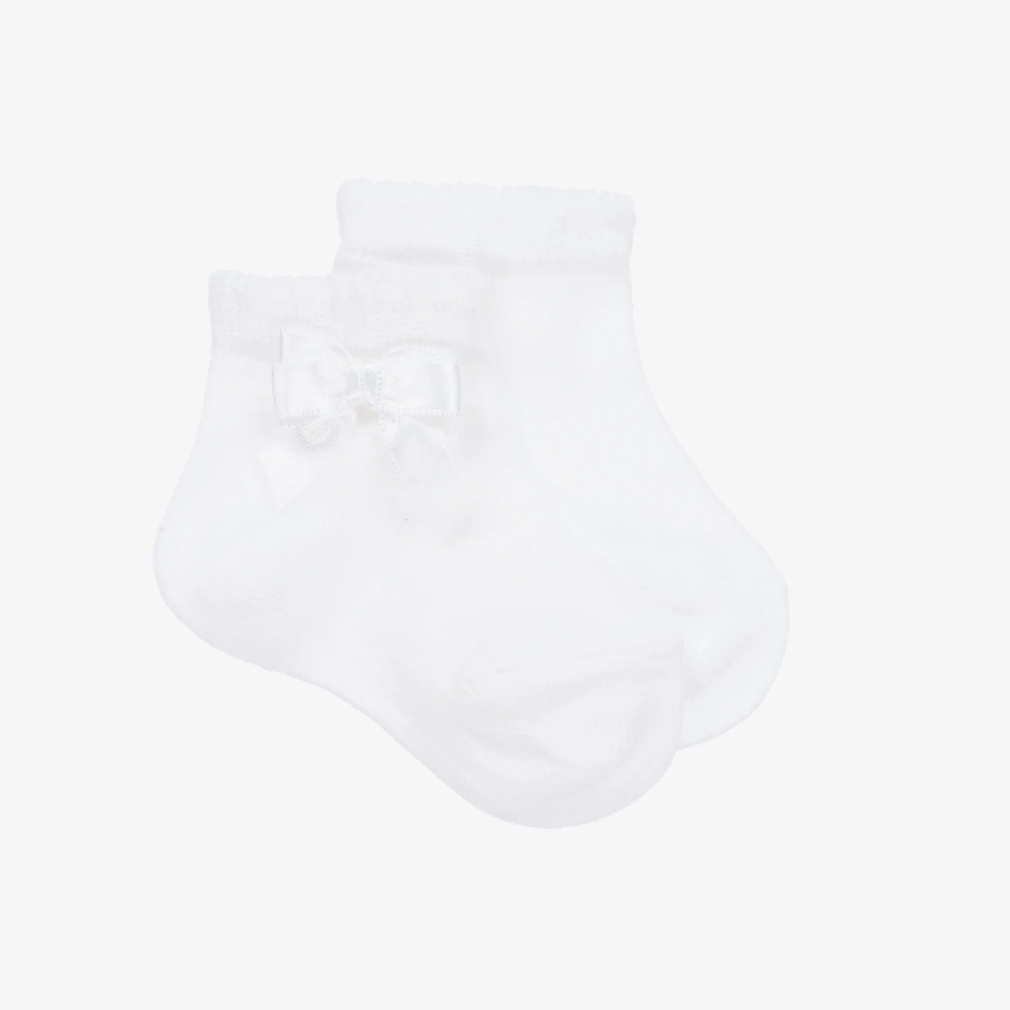 Baby Girls White Bow Socks