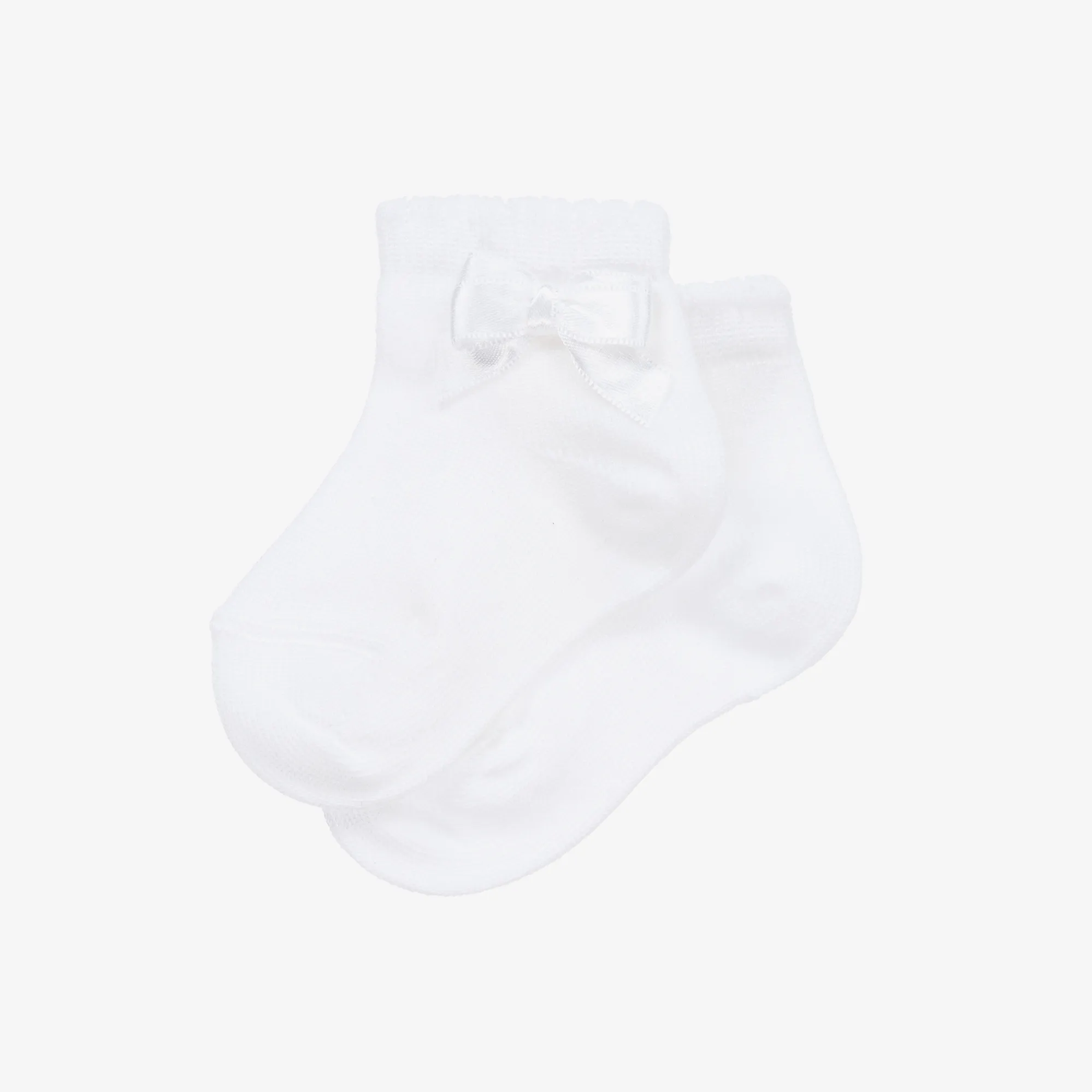 Baby Girls White Bow Socks