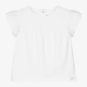 Baby Girls White Cotton Frill Blouse