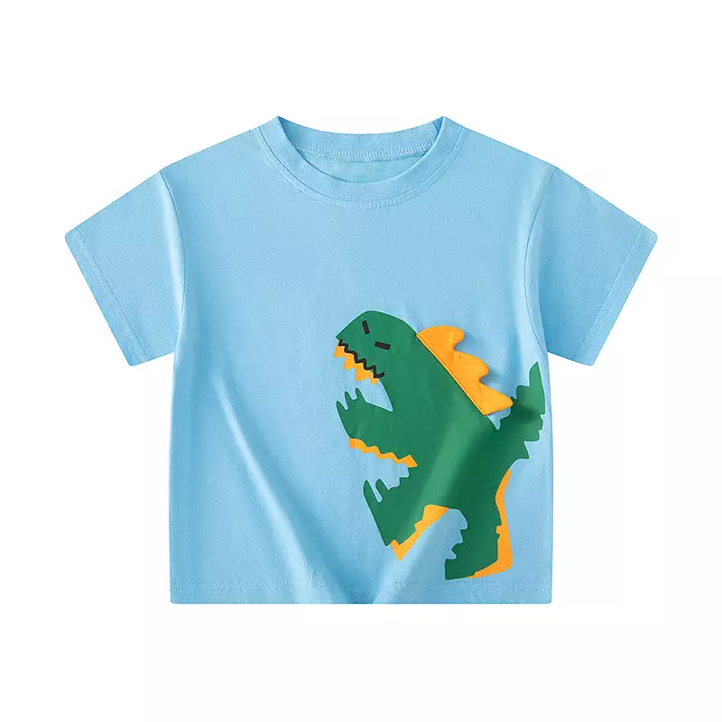 Baby Kid Boys Dinosaur Cartoon Print Tops Wholesale 240409271