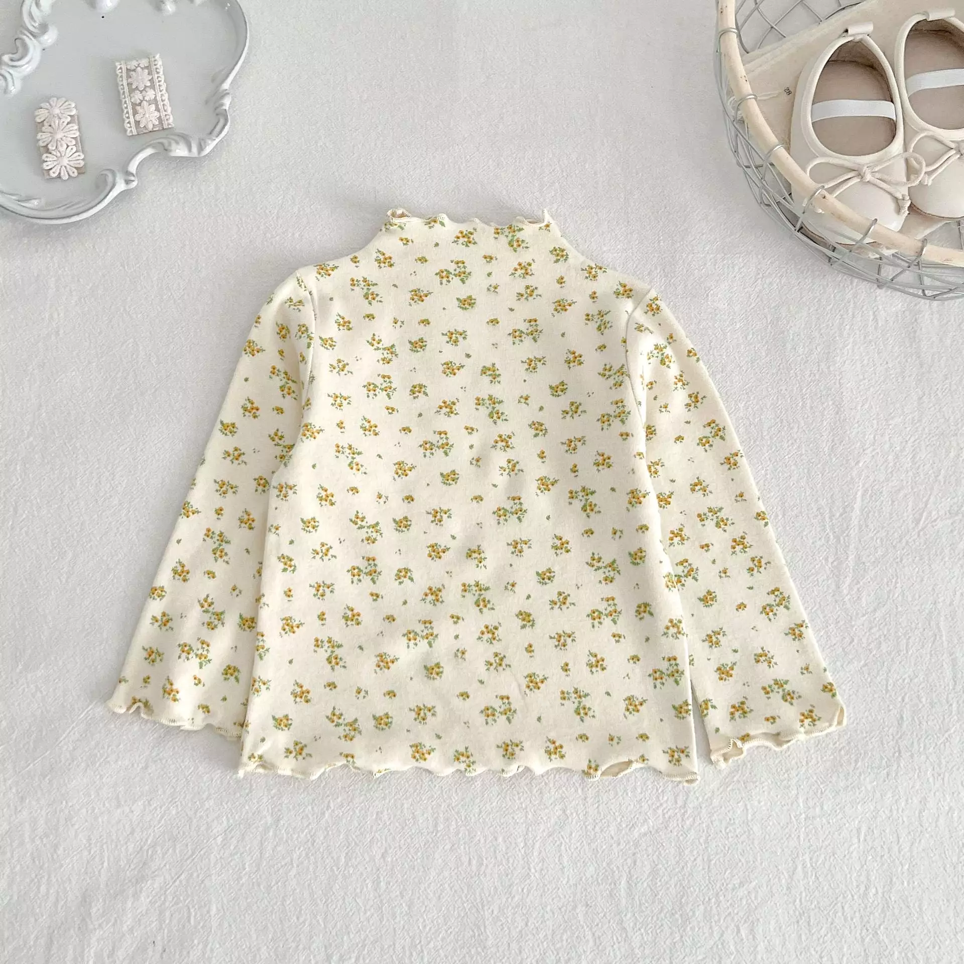 Baby Kid Girls Striped Flower Polka dots Print Tops Wholesale 23113091